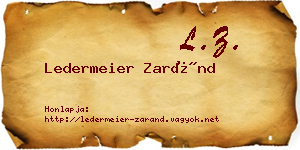 Ledermeier Zaránd névjegykártya